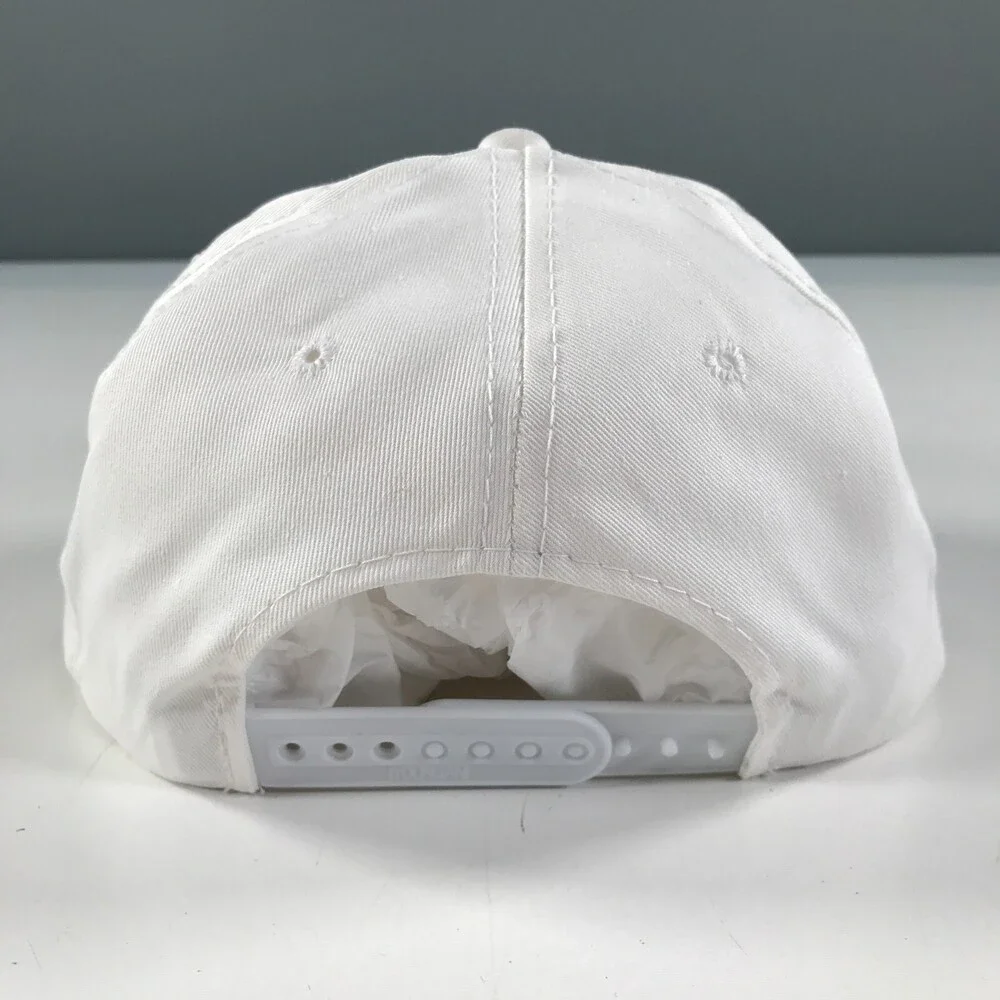 Vintage Snapback Hat Youth Size White Flat Brim Kudzu YoungAn Boys Kids